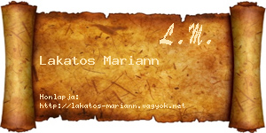 Lakatos Mariann névjegykártya