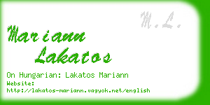 mariann lakatos business card